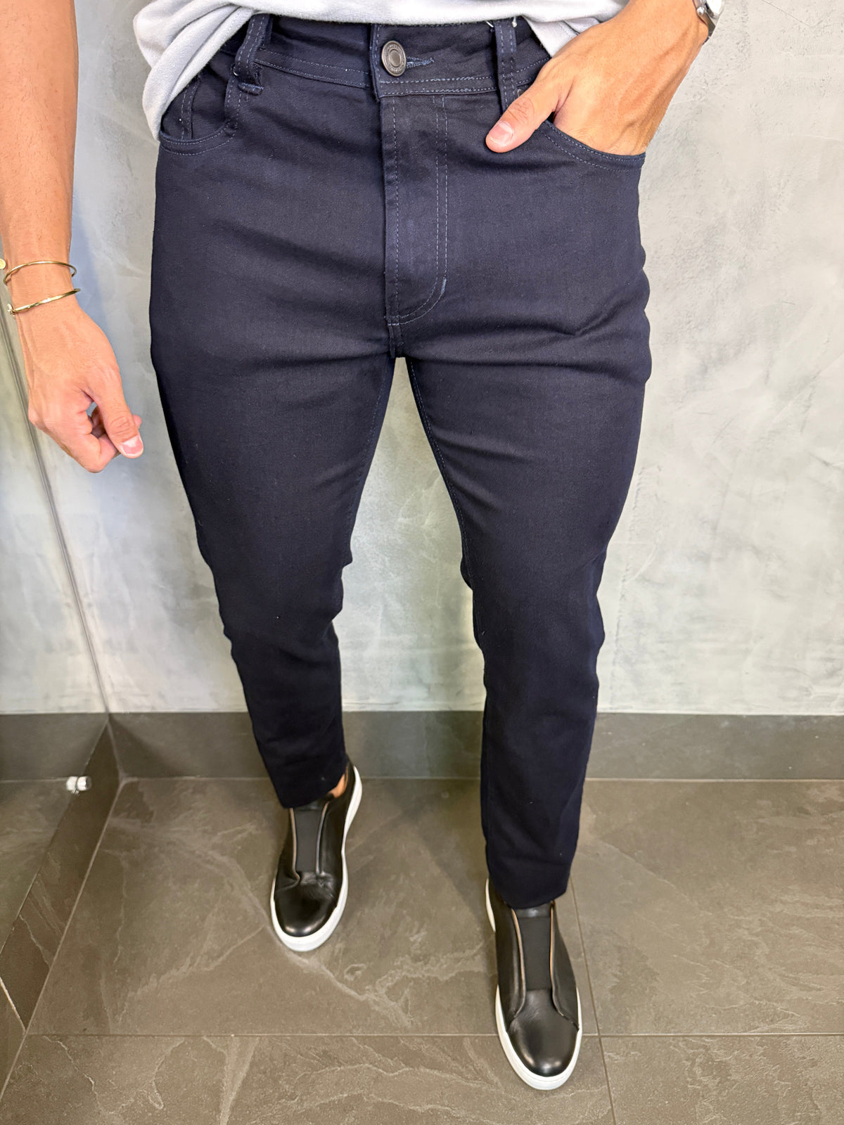 CALÇA JEANS FIVE SLIM FIT PONTO H BLACK BLUE