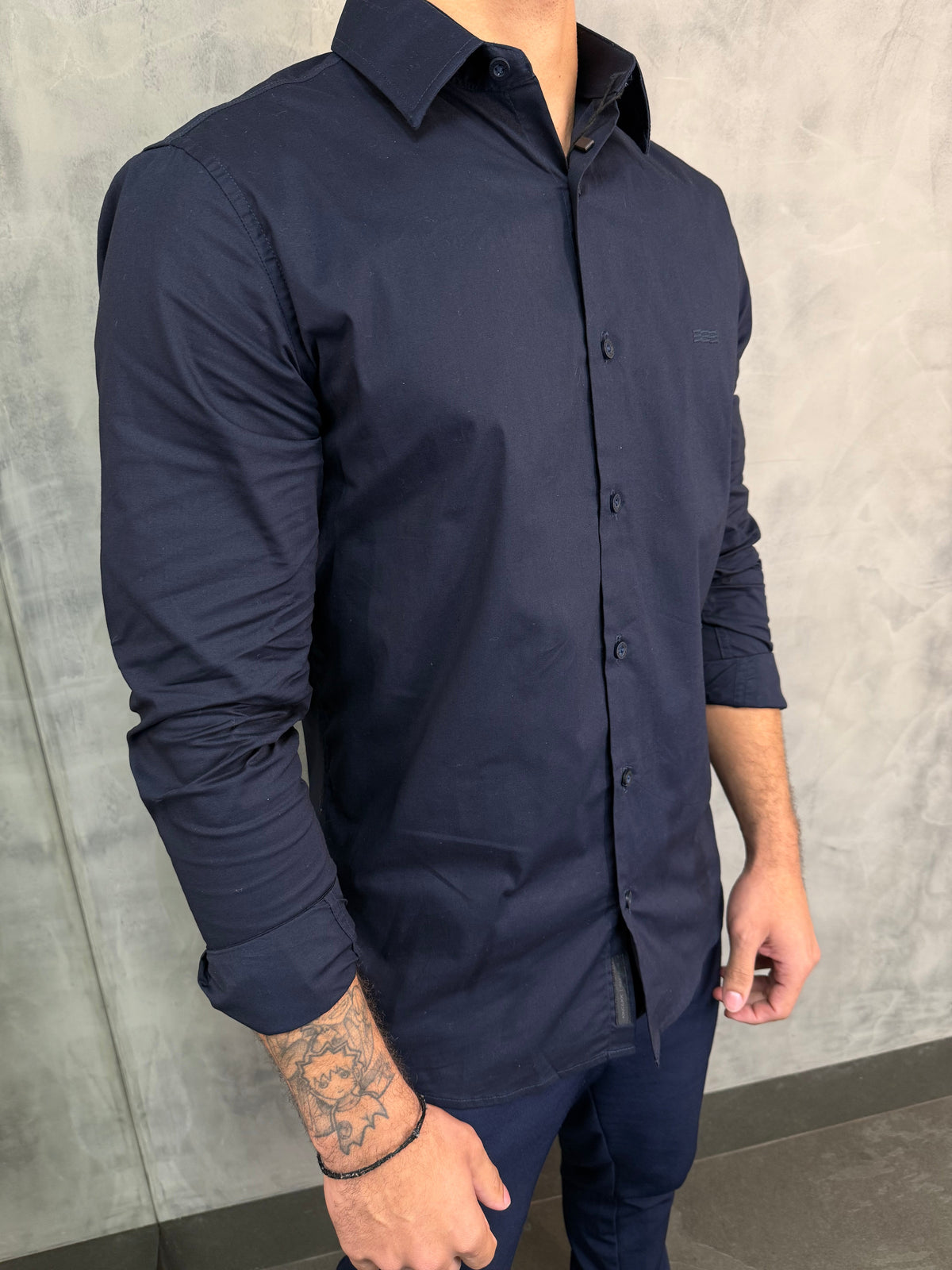 CAMISA SOCIAL LISA ELASTANO M/L KINGEJOE MARINHO