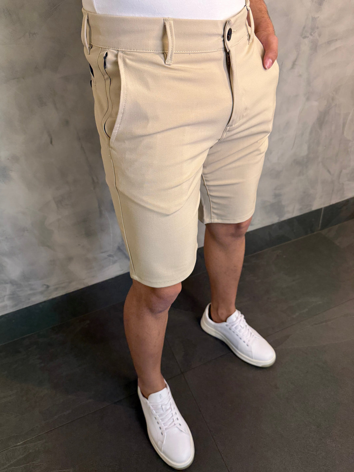 BERMUDA ALFAIATARIA JOGGER KINGEJOE BEGE