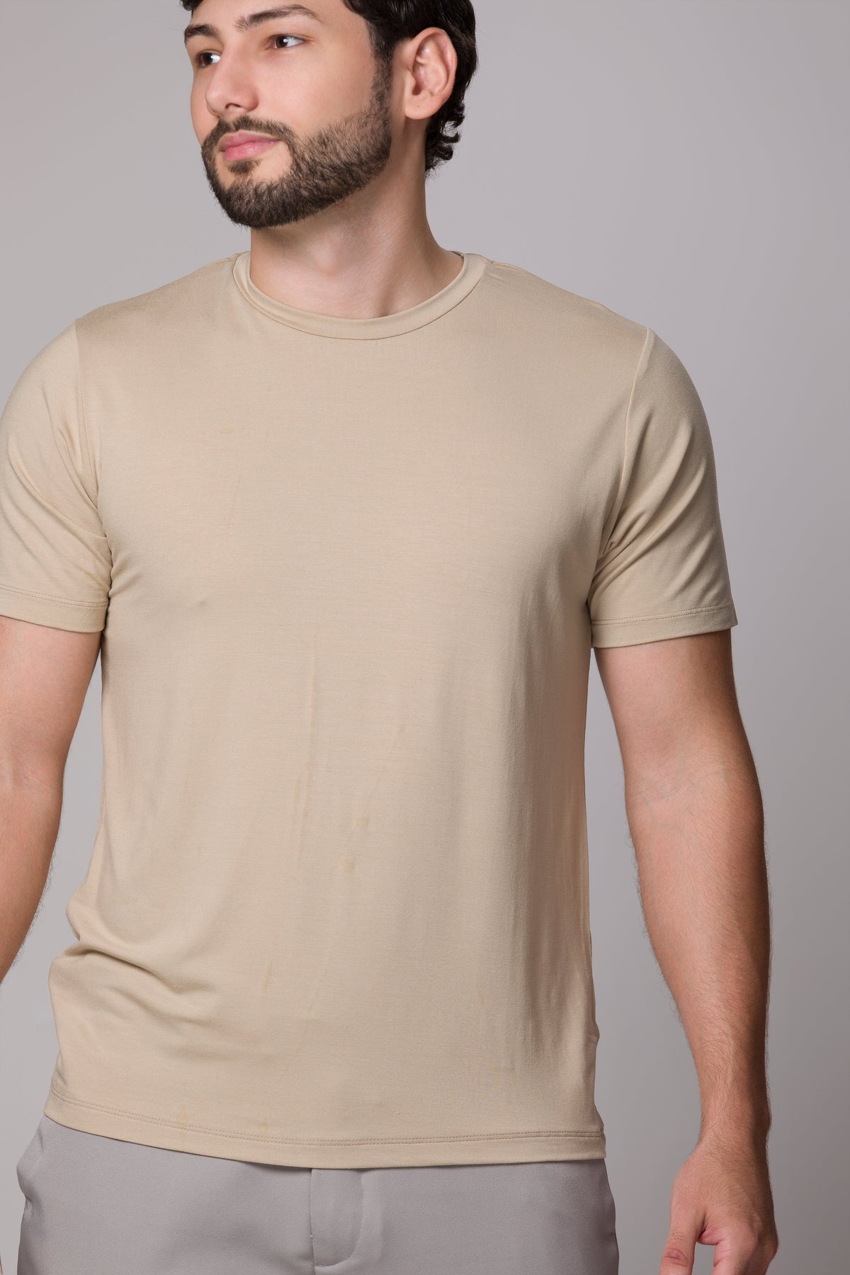 T SHIRT TECH PONTO H CHAMPAGNE