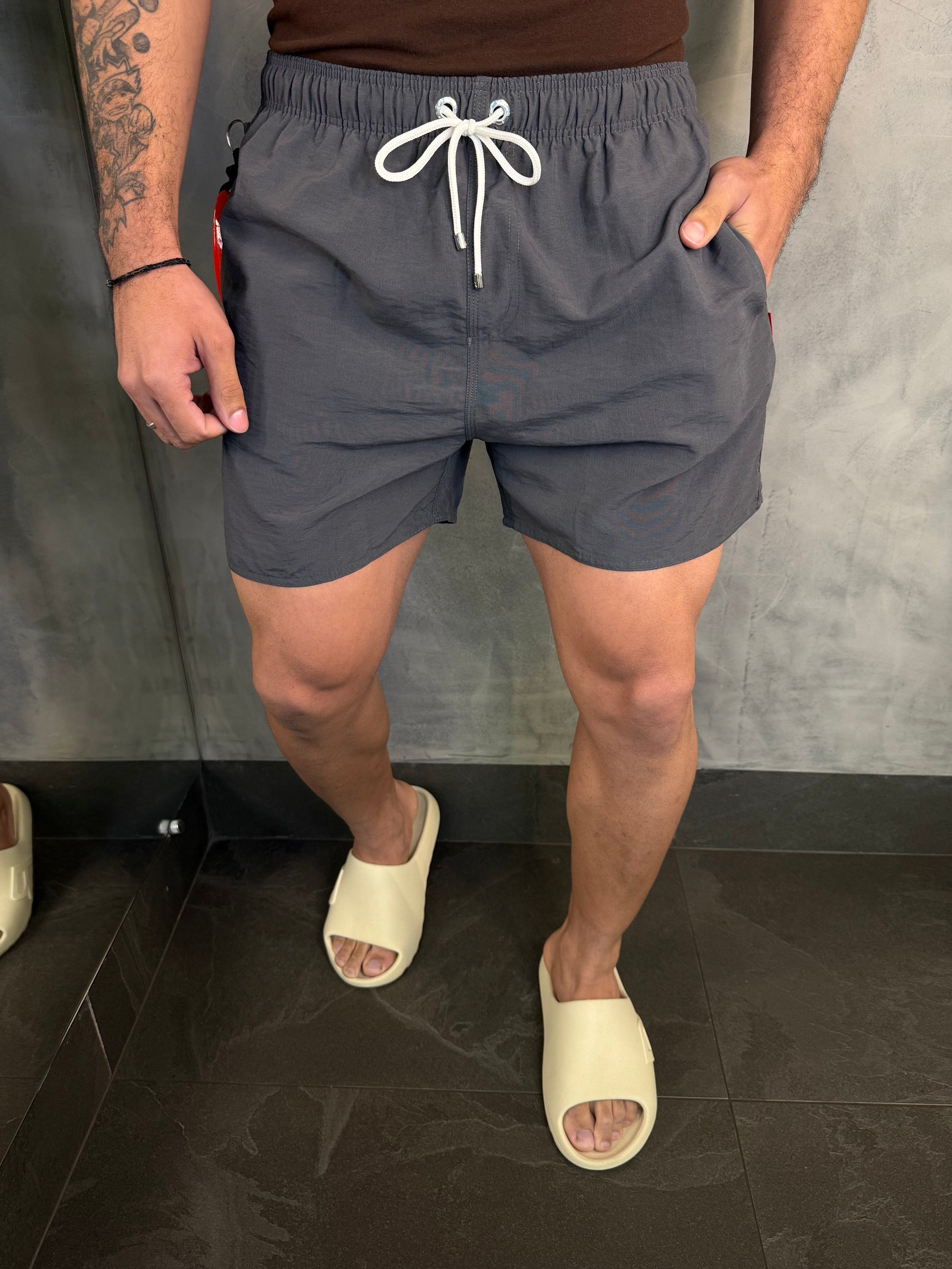 SHORT PRAIA LISO PREMIUM RSV FULIGEM