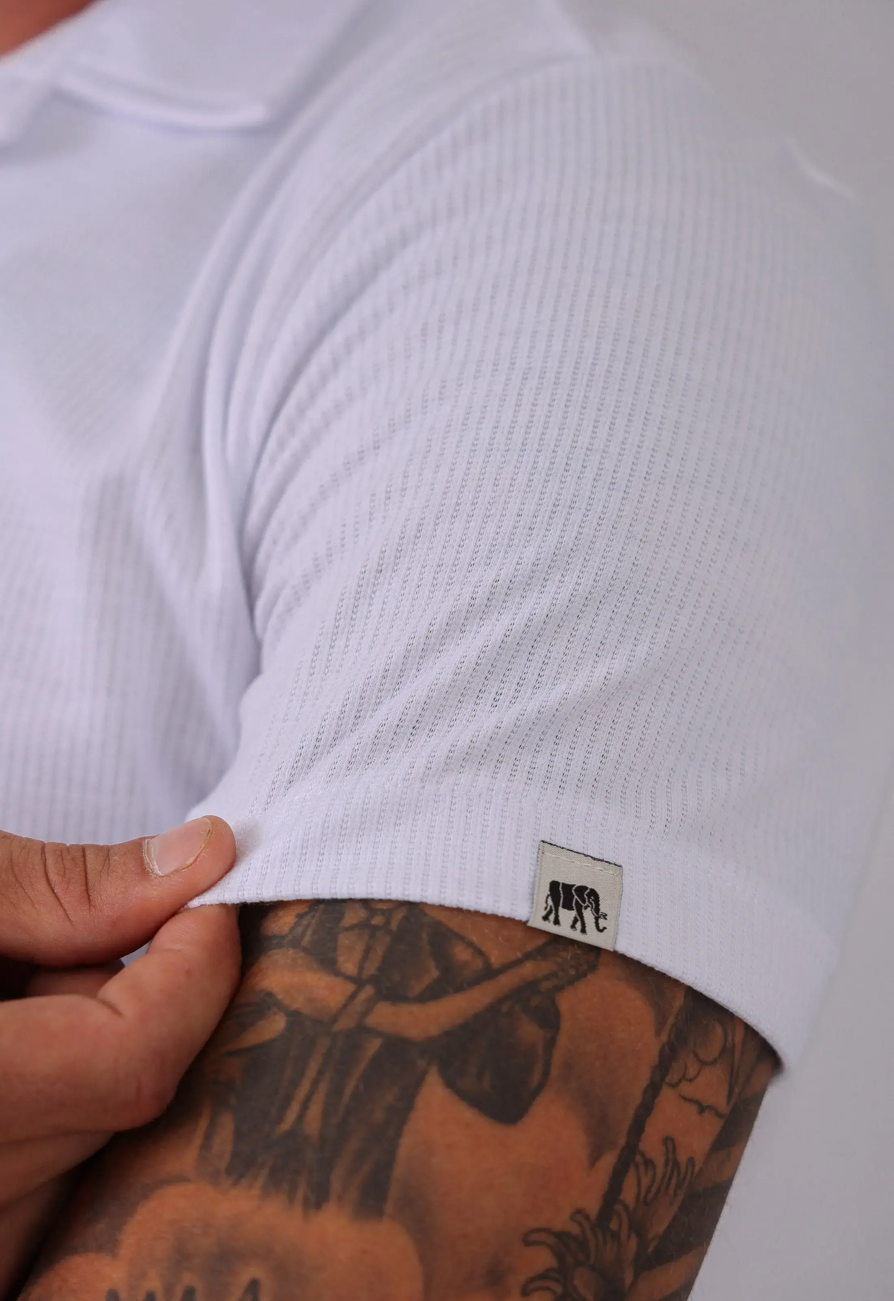 Camisa Masculina Slim Canelada Branca