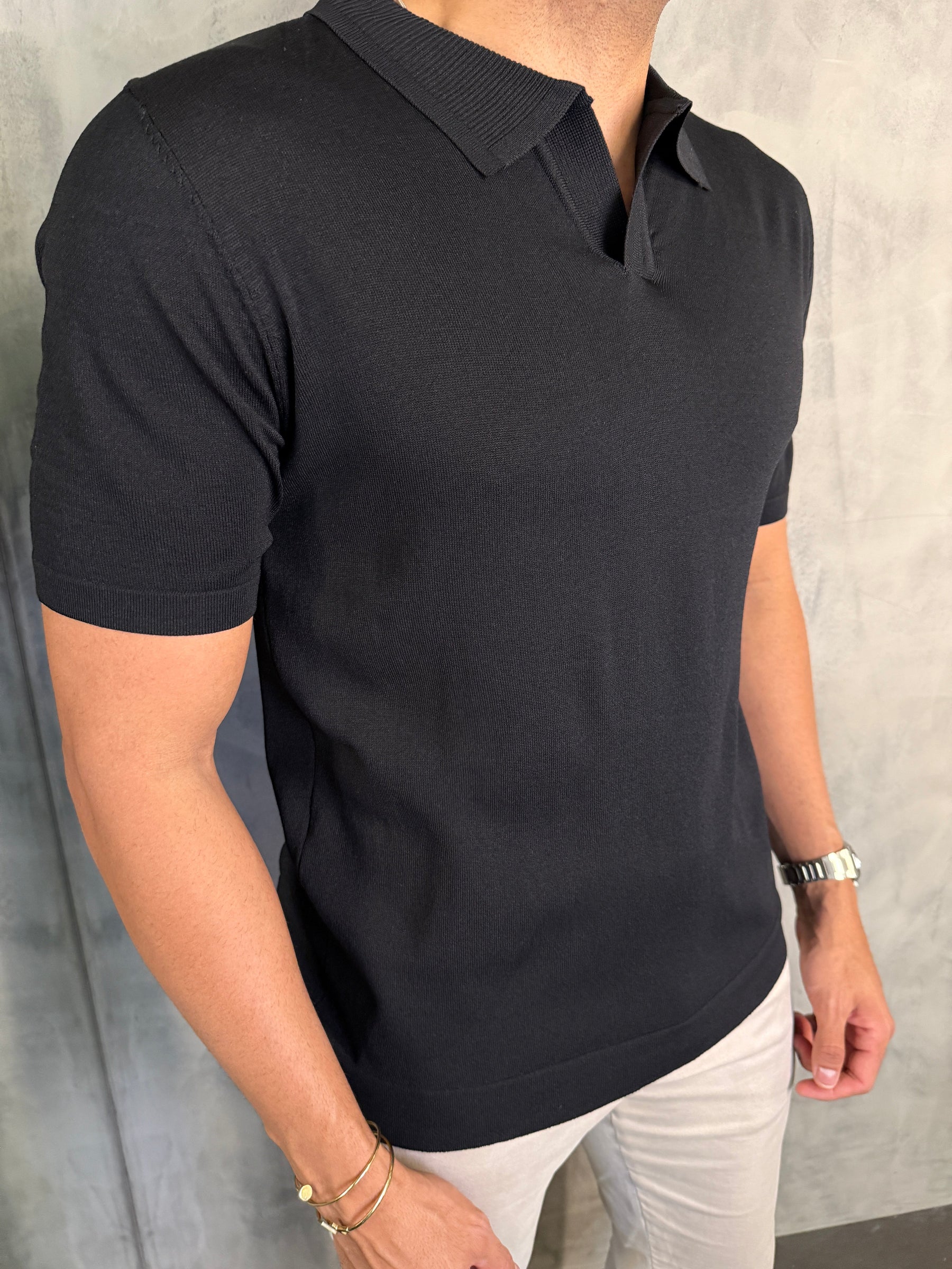 POLO TRICOT SEM BOTÃO PONTO H