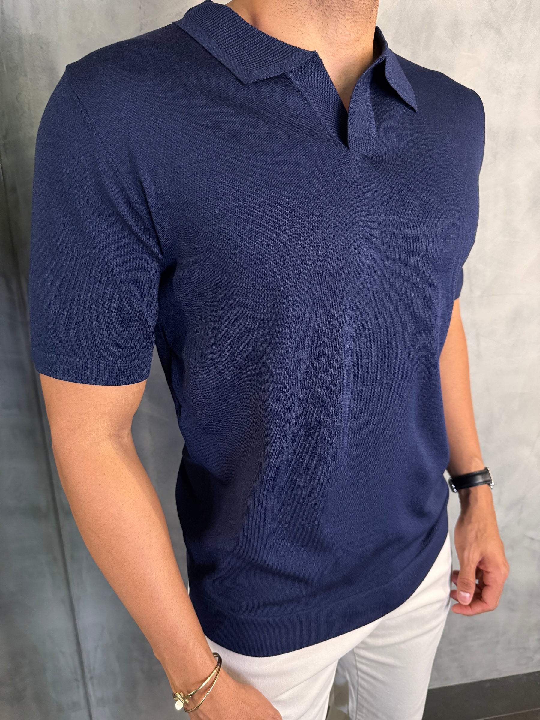 POLO TRICOT SEM BOTÃO PONTO H