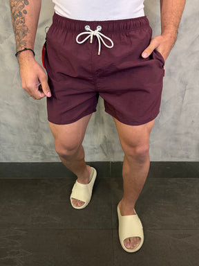 SHORT PRAIA LISO PREMIUM RSV VINHO