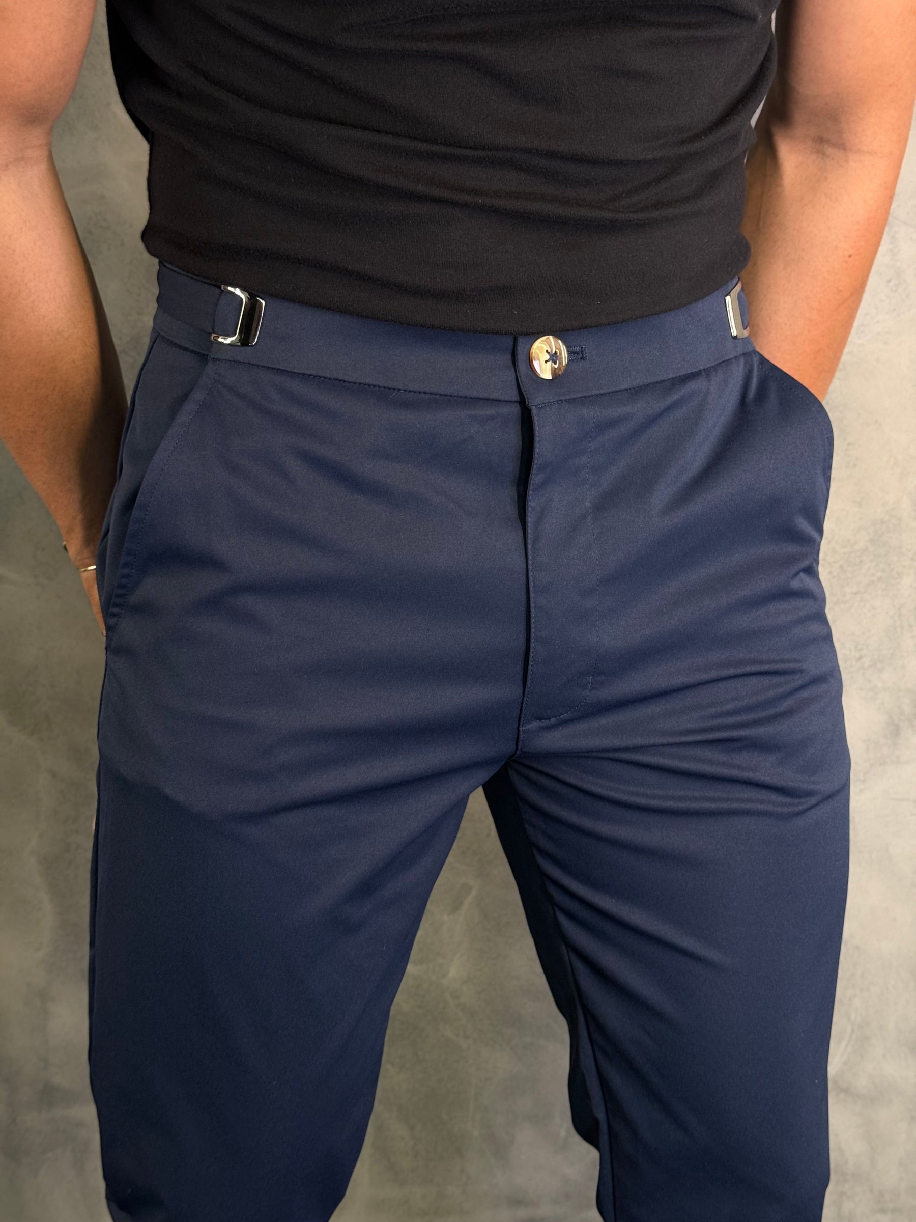 CALÇA ALF. MÔNACO AJUSTE CATRACA PONTO H MARINHO