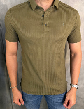 POLO REGULAR COTELÊ DLZ VERDE CROCO