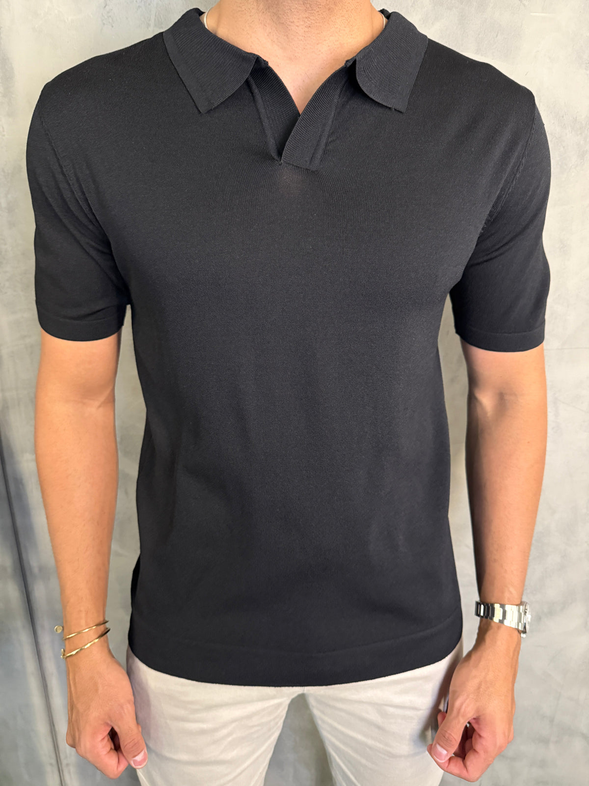 POLO TRICOT SEM BOTÃO PONTO H