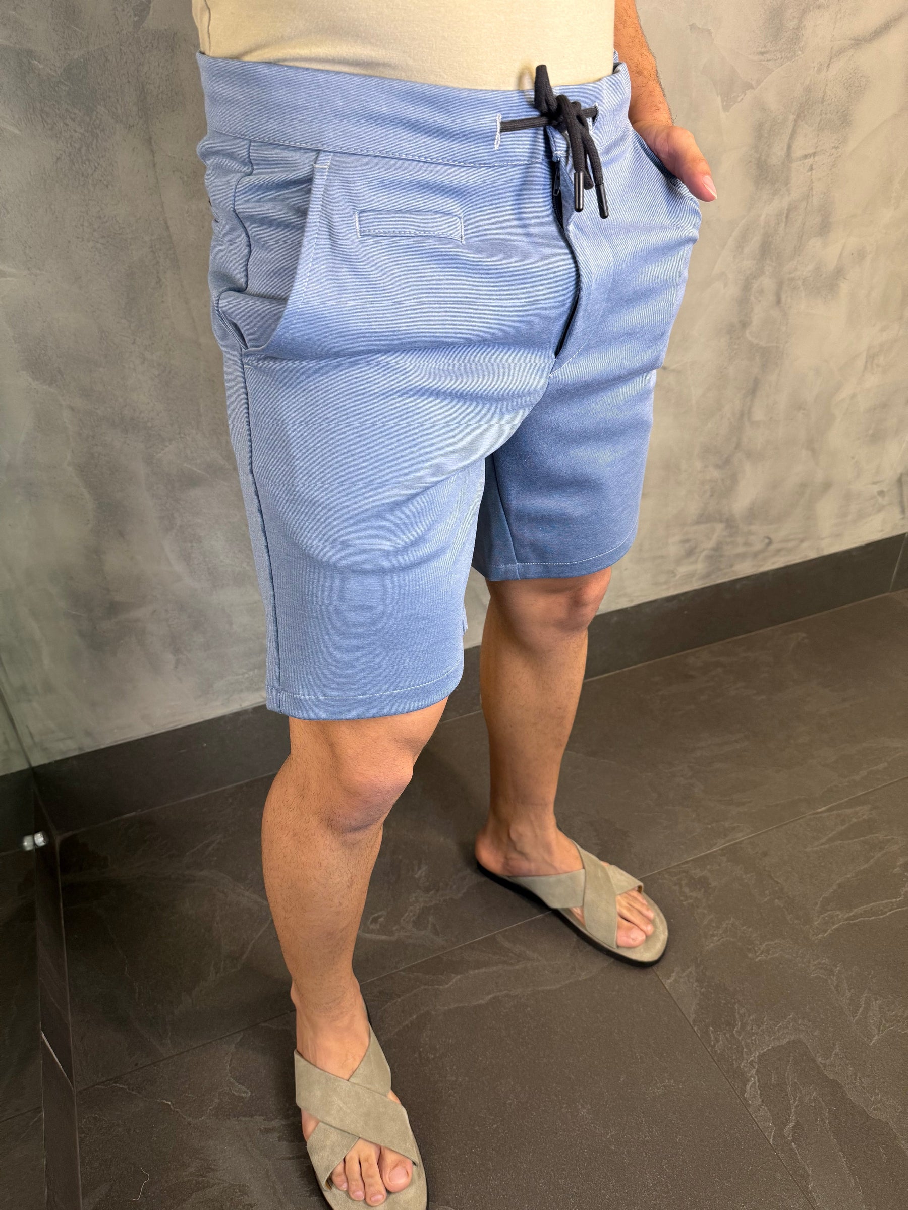 BERMUDA ALF CASUAL-DAY MALHA C/ CADARÇO PONTO H AZUL CL