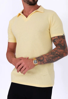 Camisa Polo Italiana Tricot Amarela