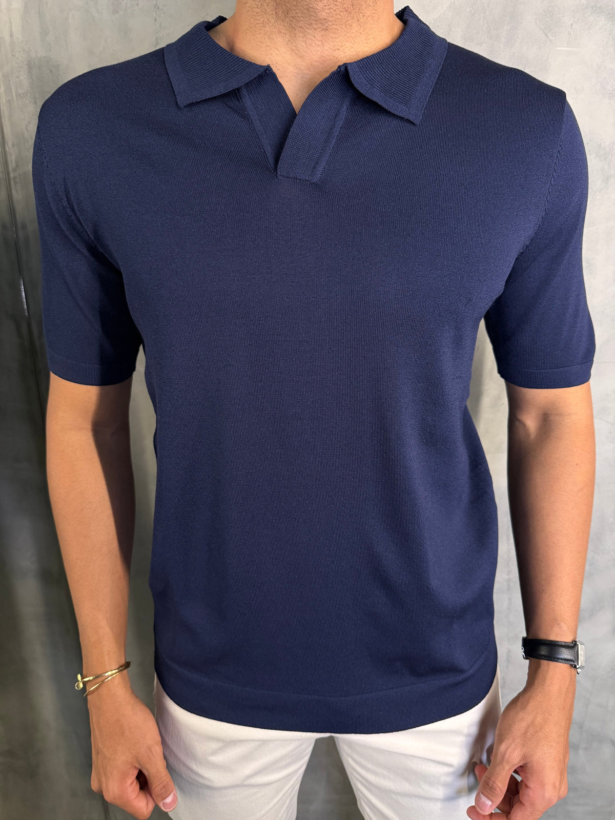 POLO TRICOT SEM BOTÃO PONTO H