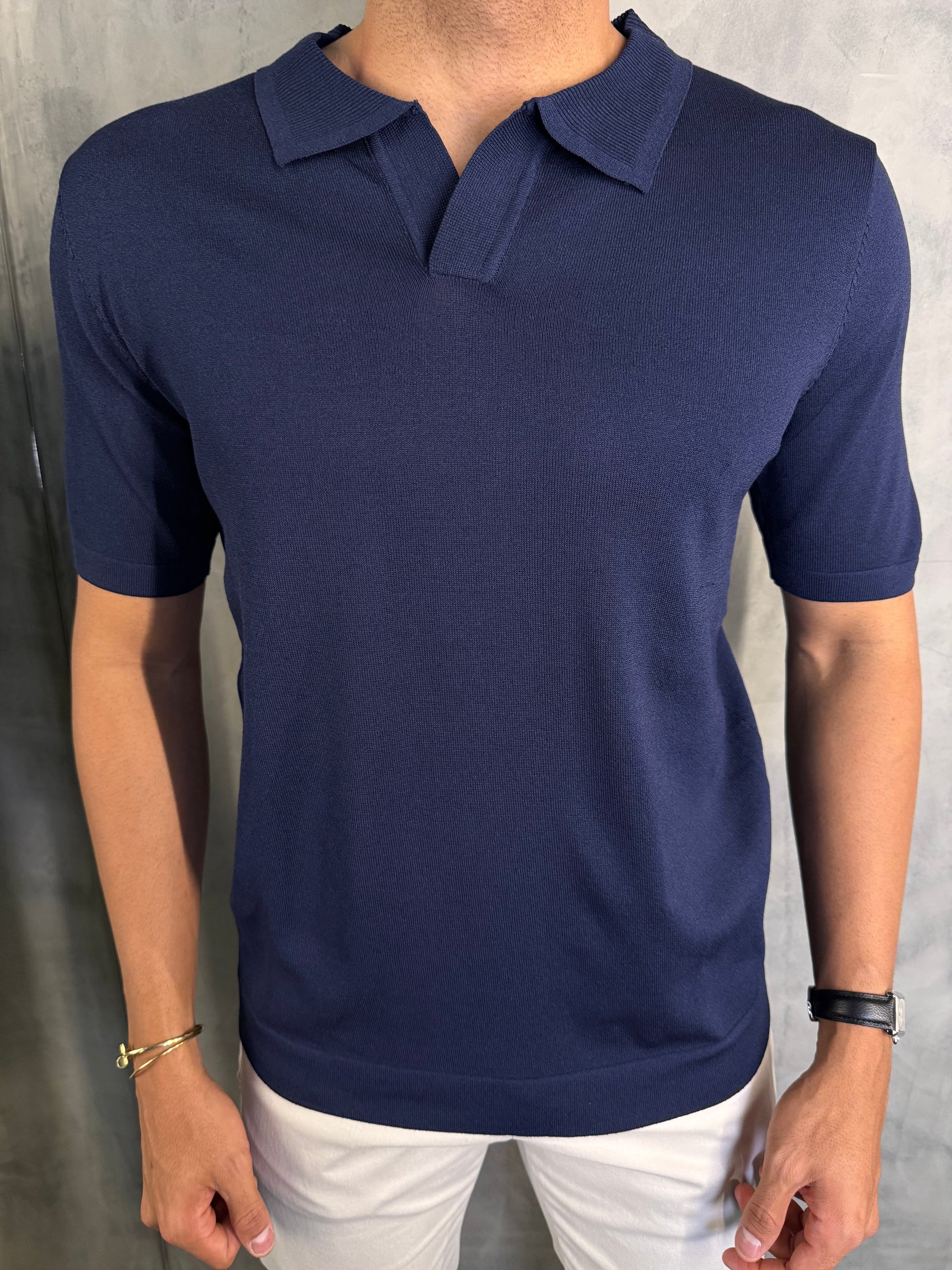 POLO TRICOT SEM BOTÃO PONTO H