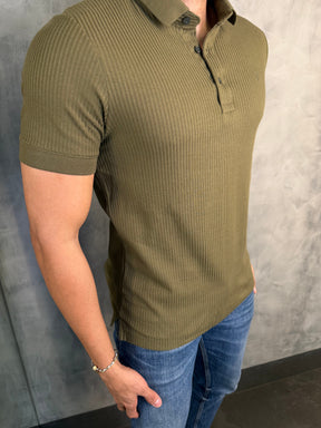 POLO REGULAR COTELÊ DLZ VERDE CROCO