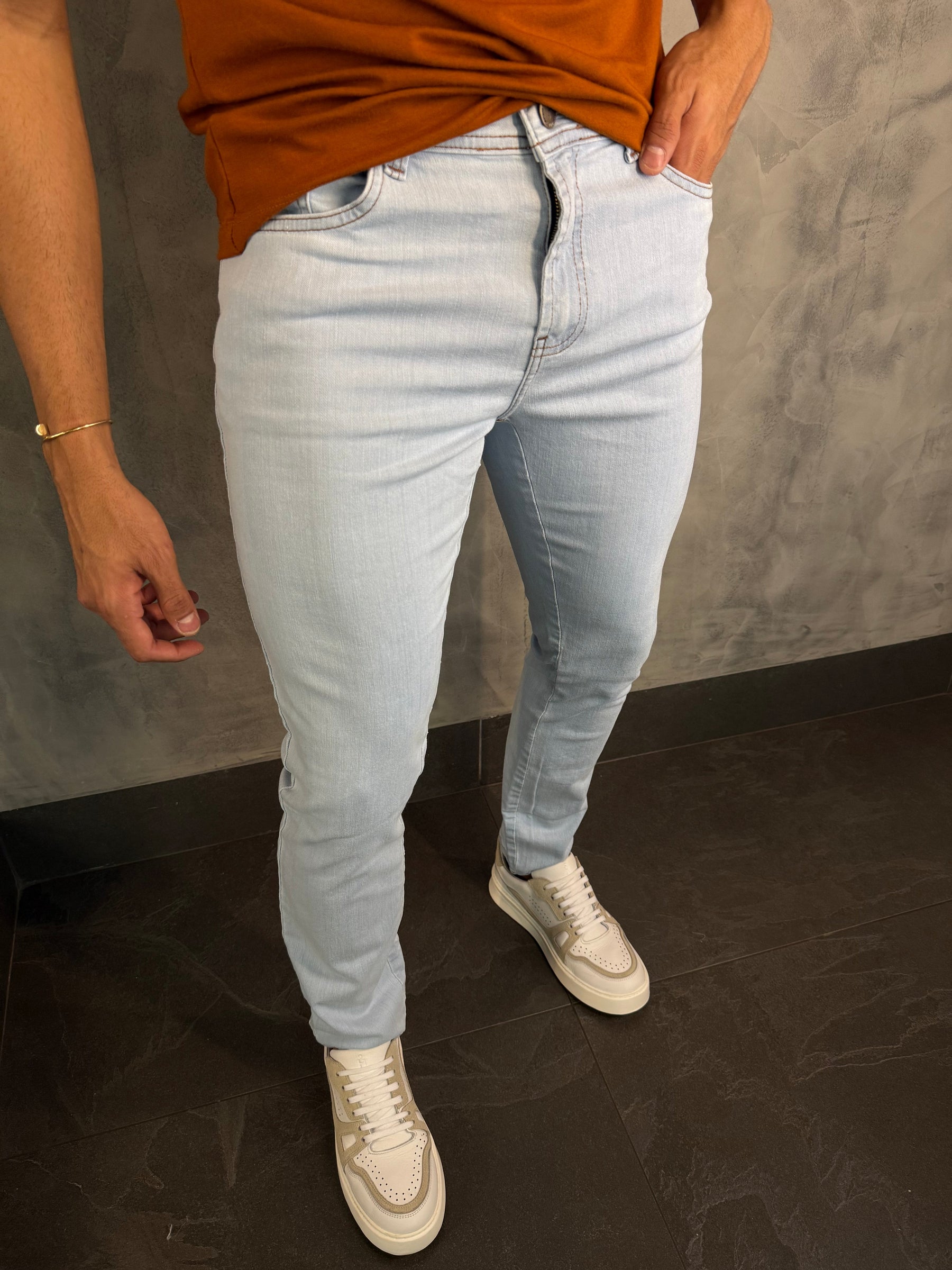 CALÇA JEANS SKINNY PK DLZ AZUL CLARO