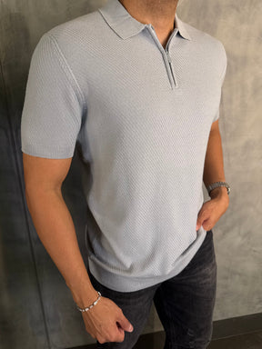 POLO TRICOT ZIPER TEXTURIZADA PONTO H