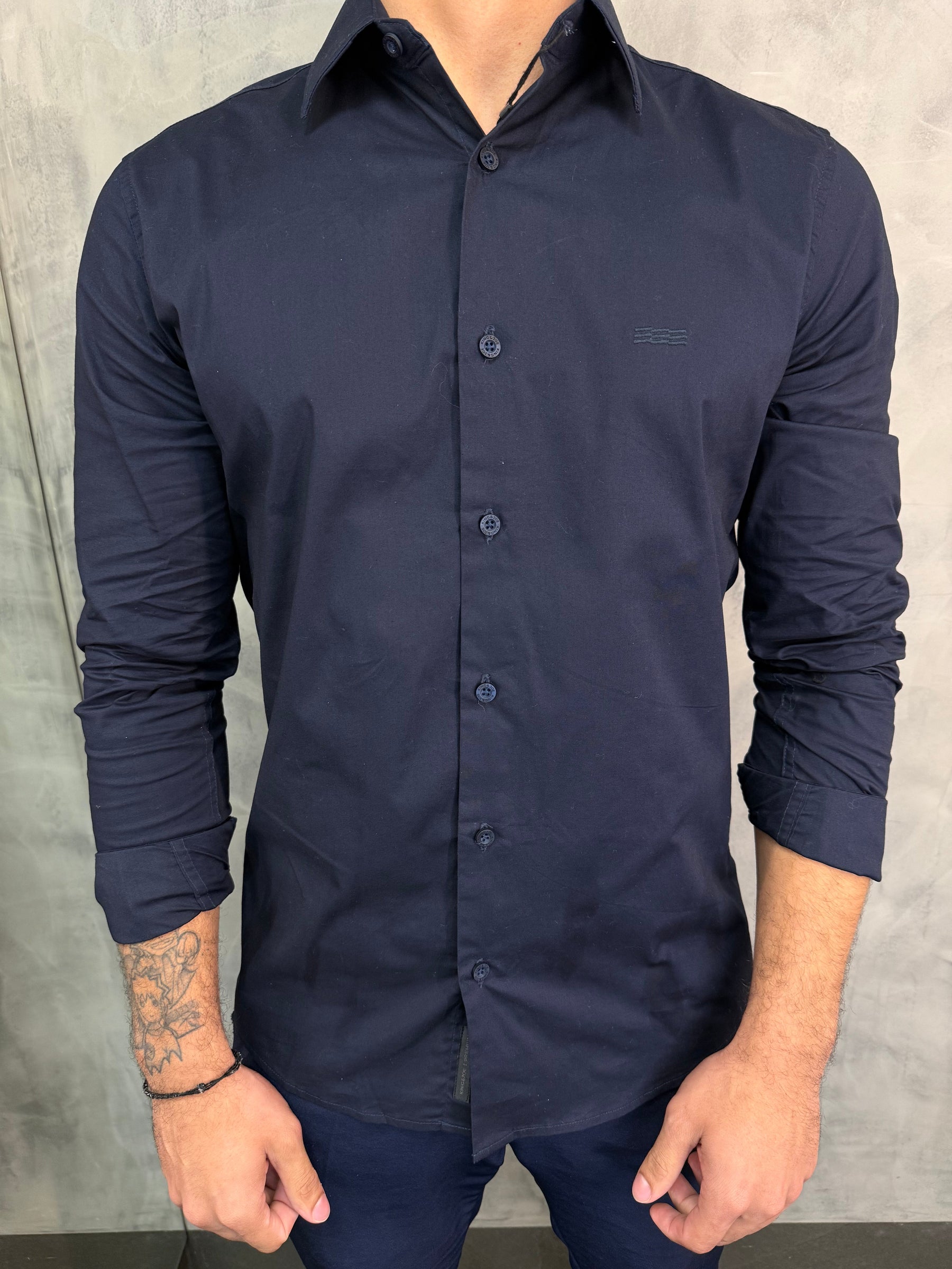 CAMISA SOCIAL LISA ELASTANO M/L KINGEJOE MARINHO