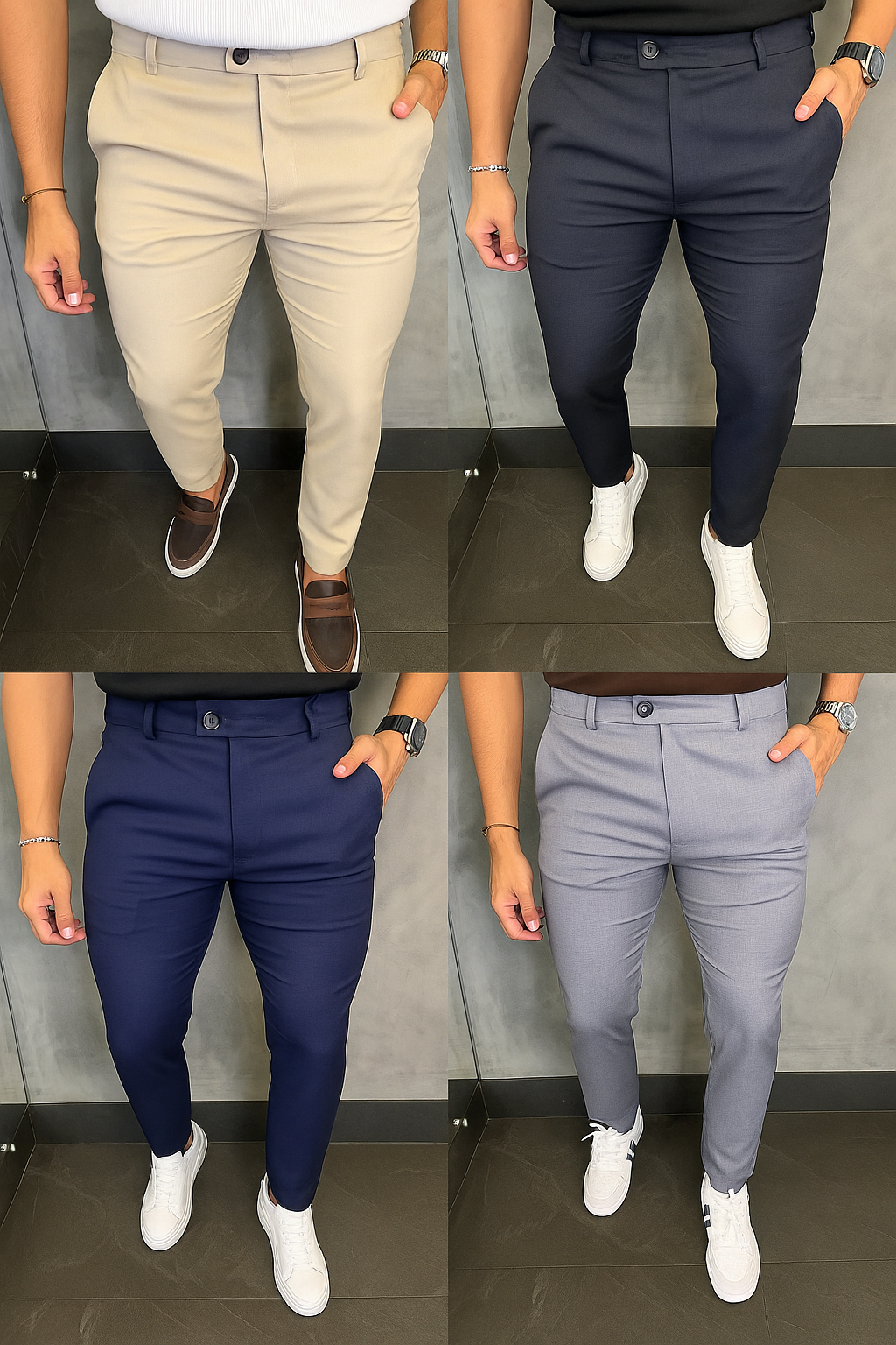 KIT 4 CALÇA ALFAIATARIA SKINNY STRETC