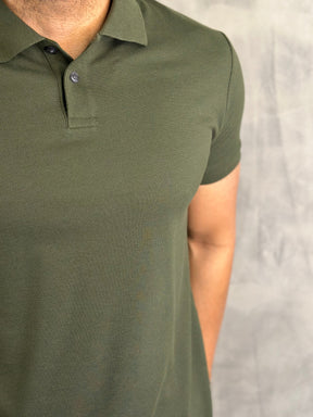 POLO PIQUET PERUANO SIMPLES RESERVA VERDE ESCURO