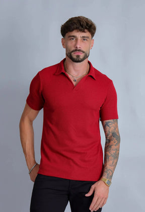 Camisa Polo Italiana Tricot Vermelha